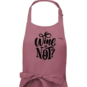 Kuchyňská zástěra Wine not - černě - Dámská zástěra na vaření - Univerzální velikost ( Starorůžová )
