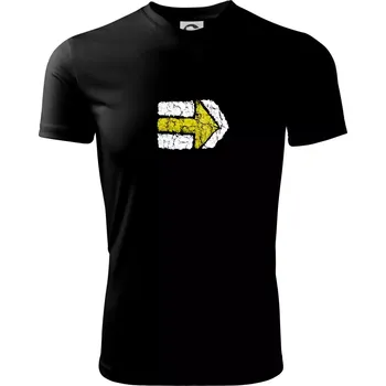 Pánské tričko Párová turistická značka žlutá - Pánské triko Fantasy sportovní (dresovina) - 2XL ( Černá )