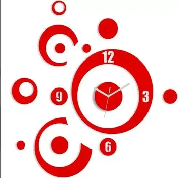 Hodiny 3D nalepovací hodiny Planets červené