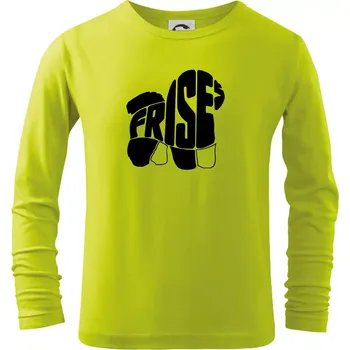 Chlapecké oblečení Bišonek - fries nápis v těle - Triko dětské Long Sleeve - 104-110cm / 3-4 roky ( Limetková )