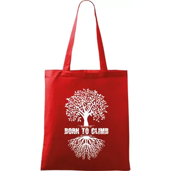 Nákupní taška Born to climb - Taška bavlněná - 42 x 38 cm ( Červená )