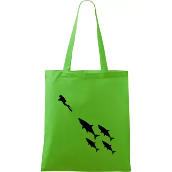 Nákupní taška Potápěč žraloci - Taška bavlněná - 42 x 38 cm ( Apple Green )