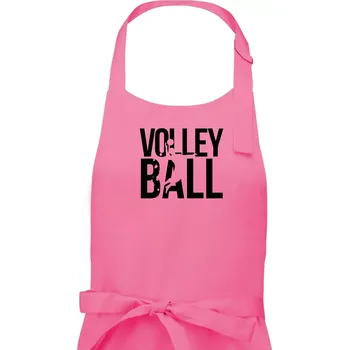 Kuchyňská zástěra Volleyball nápis - Pánská zástěra na vaření - Univerzální velikost ( Růžová )