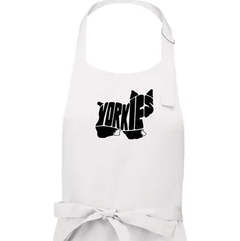 Kuchyňská zástěra Jorkšírský teriér - Yorkie - Nápis v těle - Dámská zástěra na vaření - Univerzální velikost ( Bílá )