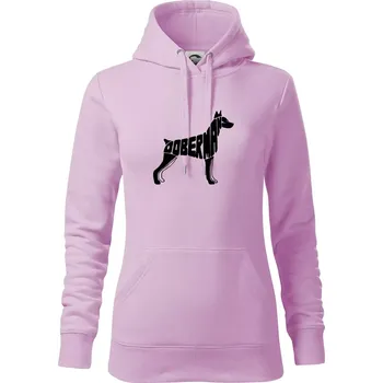 Dámská mikina Dobrmans - nápis v tělě - Mikina dámská Cape s kapucí - L ( Orchid )