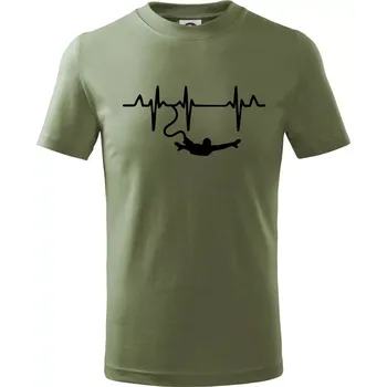 Chlapecké oblečení EKG bungee jumping - Tričko dětské bavlněné - 98 cm / 2 roky ( Khaki )