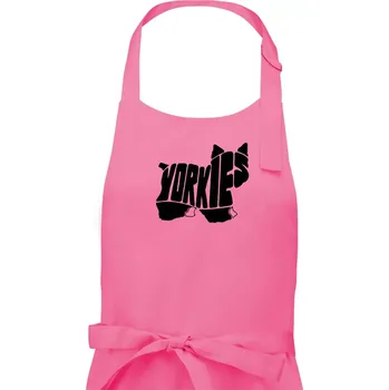 Kuchyňská zástěra Jorkšírský teriér - Yorkie - Nápis v těle - Dámská zástěra na vaření - Univerzální velikost ( Růžová )