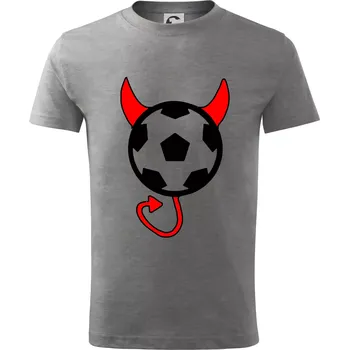 Chlapecké tričko Fotbal devil - Tričko dětské bavlněné - 98 cm / 2 roky ( Tmavě šedý melír )
