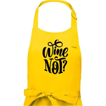 Kuchyňská zástěra Wine not - černě - Pánská zástěra na vaření - Univerzální velikost ( Žlutá )