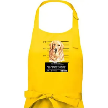 Kuchyňská zástěra Lump a darebák zlatý retrívr - Dámská zástěra na vaření - Univerzální velikost ( Žlutá )