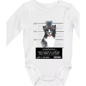Kojenecký body Lump a darebák border kolie - Body kojenecké s dlouhým rukávem - Dlouhý r. do 3 měs ( Bílá )