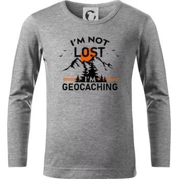Chlapecké tričko Im not lost - geocaching - Triko dětské Long Sleeve - 146 cm/10 let ( Tmavě šedý melír )