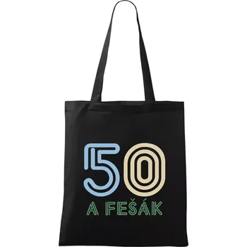 Nákupní taška 50 a fešák - Taška bavlněná - 42 x 38 cm ( Černá )