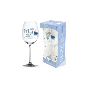 Sklenice Nekupto Sklenice na víno Báječný muž se srdcem na pravém místě