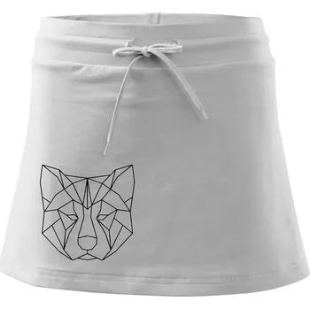 Dámská sukně Akita Inu - Geometrie - Sportovní sukně - two in one - XS ( Bílá )