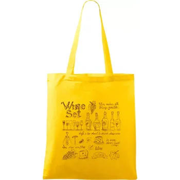 Víno vše pohromadě - Taška bavlněná - 42 x 38 cm ( Žlutá )