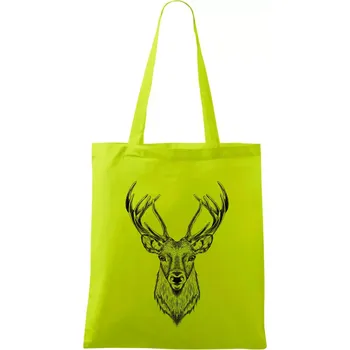 Jelen kresba - Taška bavlněná - 42 x 38 cm ( Limetková )