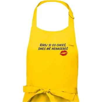 Kuchyňská zástěra Říkej si co chceš, mě nenasereš - Dámská zástěra na vaření - Univerzální velikost ( Žlutá )