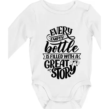 Kojenecký body Every empty bottle - Body kojenecké s dlouhým rukávem - Dlouhý r. do 3 měs ( Bílá )
