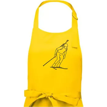 Kuchyňská zástěra Biatlonista skica - Dámská zástěra na vaření - Univerzální velikost ( Žlutá )