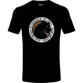 Chlapecké tričko Panther round - Tričko dětské bavlněné - 98 cm / 2 roky ( Černá )
