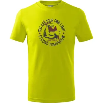 Chlapecké tričko Own limit - Tričko dětské bavlněné - 98 cm / 2 roky ( Limetková )