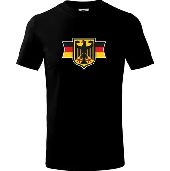 Chlapecké tričko Německá orlice a vlajka - Tričko dětské bavlněné - 98 cm / 2 roky ( Černá )