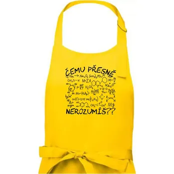 Kuchyňská zástěra Chemie - Čemu přesně nerozumíš? - Dámská zástěra na vaření - Univerzální velikost ( Žlutá )