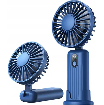 Vzduchotechnika Mini bezdrátový ventilátor s nastavitelným úhlem, 4 režimy, modrý