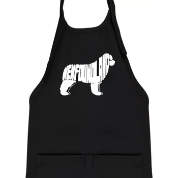 Kuchyňská zástěra Novofundlandský pes - nápis v tělě - Dětská zástěra na vaření - Univerzální velikost ( Černá )