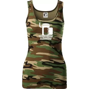 Dámské tričko Nespěchat a kouřit - Dámské Maskáčové tílko - XS ( Hnědý maskáč )