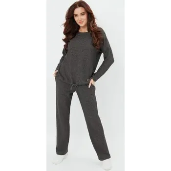 Viskózová souprava Italian Fashion Avira - měkká a teplá Tmavě šedá XL