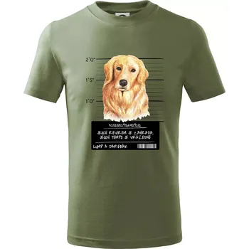 Lump a darebák zlatý retrívr - Tričko dětské bavlněné - 104-110cm / 3-4 roky ( Khaki )
