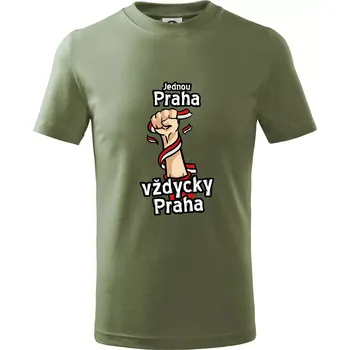 Jednou Praha vždycky Praha - Tričko dětské bavlněné - 146 cm/10 let ( Khaki )