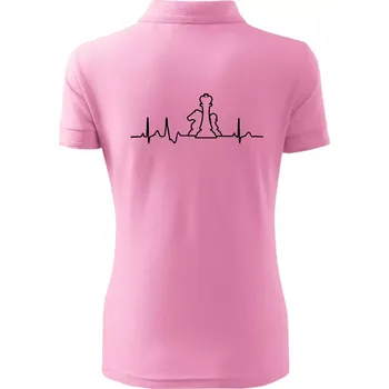 EKG šachy - Polokošile dámská Pique Polo - 2XL ( Růžová )