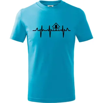 EKG rumka - Tričko dětské bavlněné - 98 cm / 2 roky ( Světlý tyrkys )