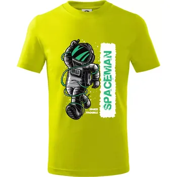 Chlapecké tričko Spaceman trouble - Tričko dětské bavlněné - 98 cm / 2 roky ( Limetková )