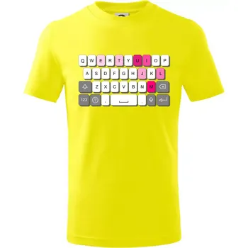 Chlapecké tričko Klávesnice miluju tě - Tričko dětské bavlněné - 98 cm / 2 roky ( Citrónová )