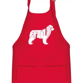 Kuchyňská zástěra Novofundlandský pes - nápis v tělě - Dětská zástěra na vaření - Univerzální velikost ( Červená )