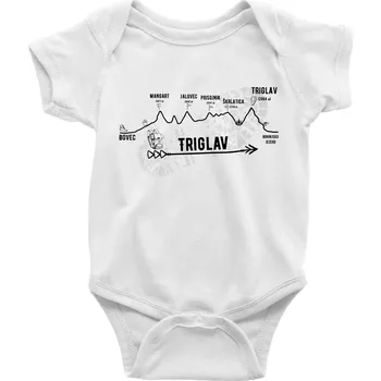 Kojenecký body Profil Triglav Bovec - Bohinjské jezero - Body kojenecké s krátkým rukávem - Krátký r. do 3 měs ( Bílá )