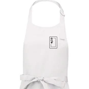 Kuchyňská zástěra Queen of hearts - Dámská zástěra na vaření - Univerzální velikost ( Bílá )