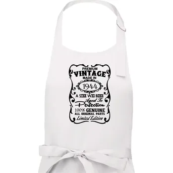 Kuchyňská zástěra Vintage Etiketa - 1944 - Pánská zástěra na vaření - Univerzální velikost ( Bílá )