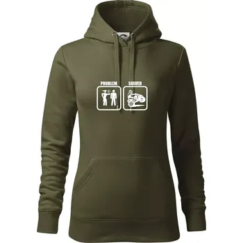 Dámská mikina Problem quad / čtyřkolka - Mikina dámská Cape s kapucí - 2XL ( Military )