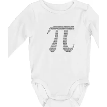 Pí - číslice - Body kojenecké s dlouhým rukávem - Dlouhý r. do 3 měs ( Bílá )