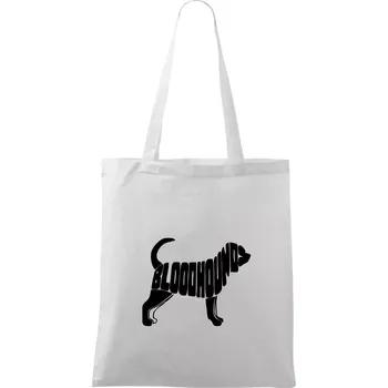 Bloodhound nápis v těle - Taška bavlněná - 42 x 38 cm ( Bílá )