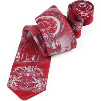 Kravata HEDVA ČESKÝ BROKÁT Kravata PESh 8 cm PRAHA sv. Václav Barevná varianta: šedá