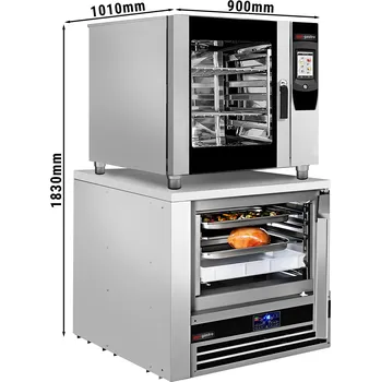 Lednice G.Gastro Commercial Combi Steamer - Touch, Self-Cleaning - 4× GN 1/1 - 260°C - Integrated Blast Chiller + HACCP alerts - Door LH / Handle RH
