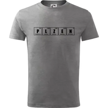 Chlapecké tričko Periodická tabulka Plzeň - Tričko dětské bavlněné - 98 cm / 2 roky ( Tmavě šedý melír )