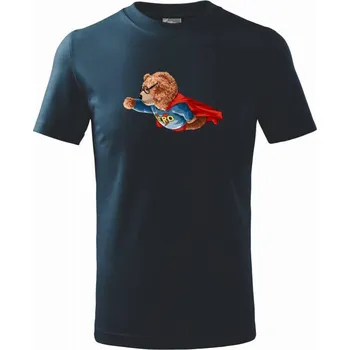 Chlapecké tričko Medvěd Hero - Tričko dětské bavlněné - 98 cm / 2 roky ( Námořní modrá (velmi tmavá - téměř černá) )