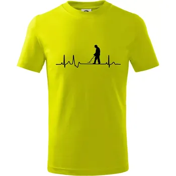 EKG detektor - Tričko dětské bavlněné - 98 cm / 2 roky ( Limetková )